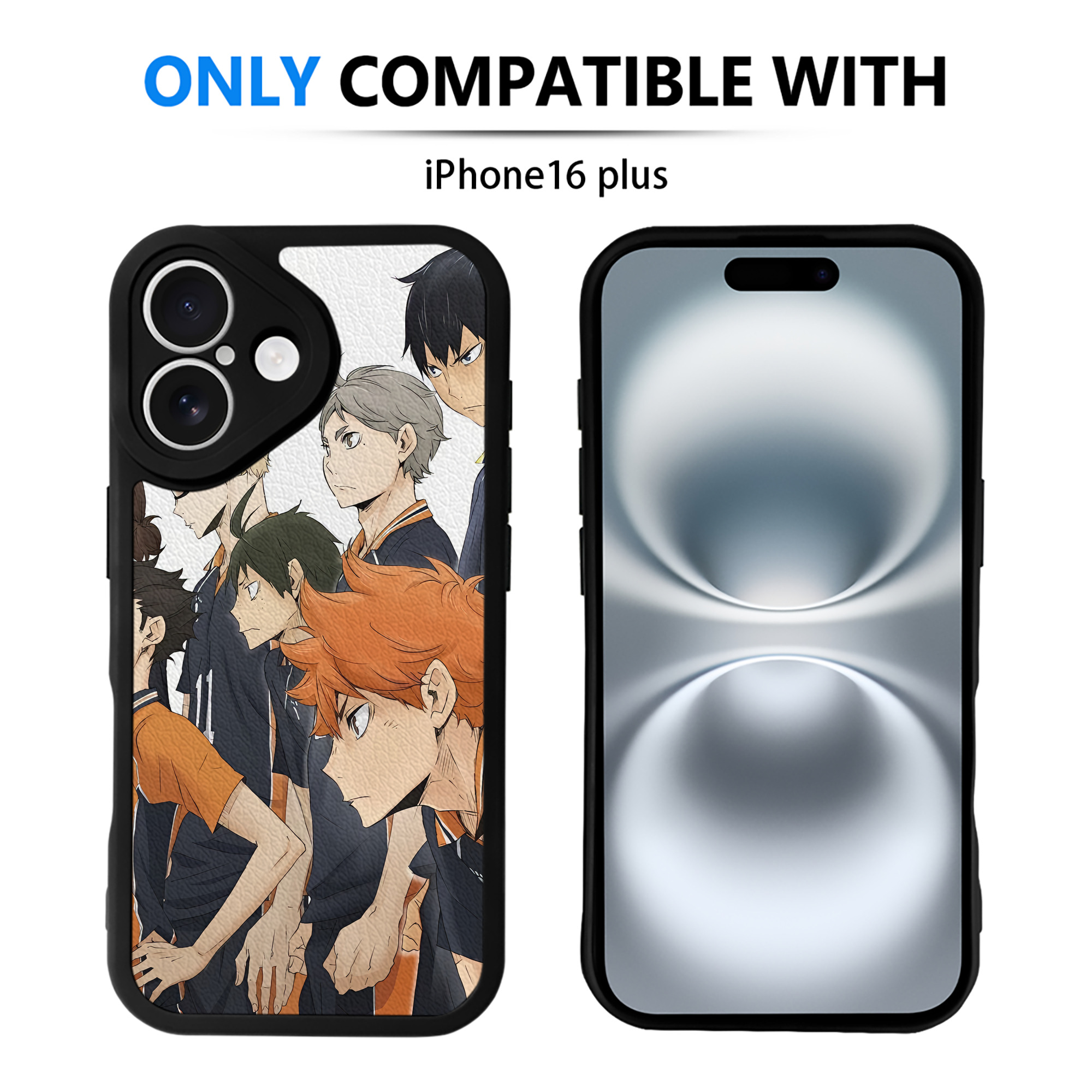 （画像用） ハイキュー!! Haikyu!! 【iPhone 16シリーズ対応】シリコンスマホケース（レザー調） 材質：シリコン